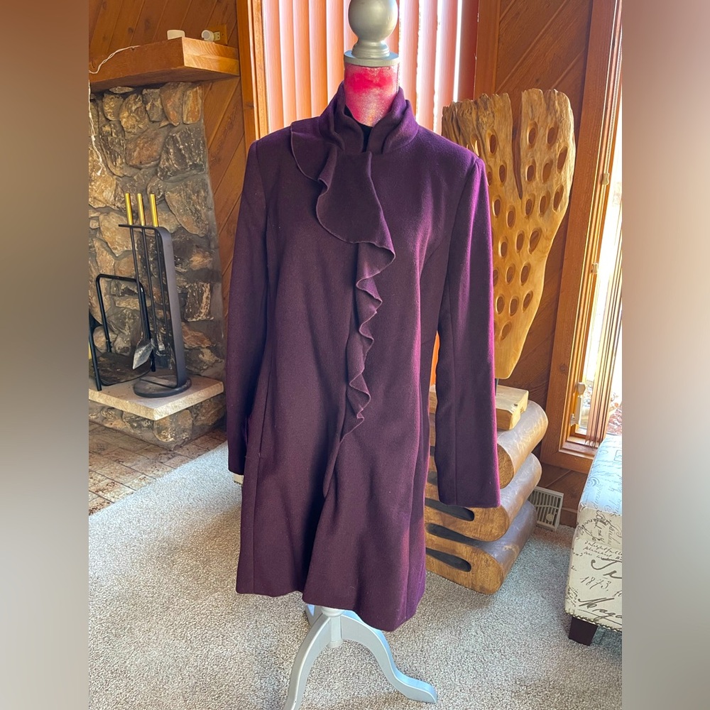 Ruffe Front Coat